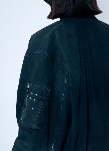 Balenciaga Distressed Bomber Jacket Black bal0259003