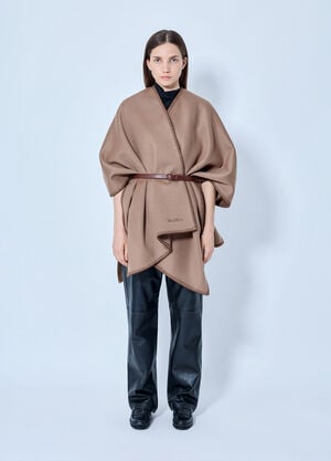 Max Mara Belted Wool Wrap Beige max0265047