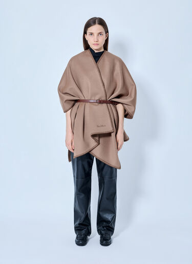 LN-CC® - Max Mara: Belted Wool Wrap - Beige Max Mara Belted Wool Wrap Beige max0265047