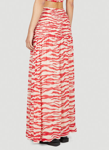 GANNI Smock Maxi Skirt Red gan0253069