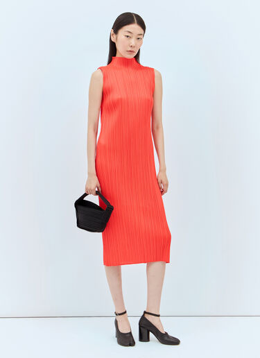 Pleats Please Issey Miyake 먼슬리 컬러: 에이프릴 미디 드레스 오렌지 plp0257001