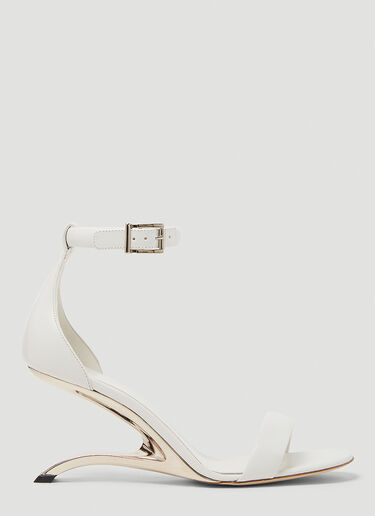 Alexander McQueen Arc Leather Heeled Sandals White amq0248024
