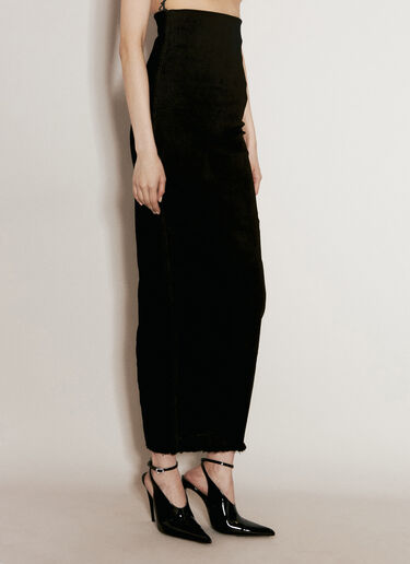 Rick Owens Denim Midi Skirt Black ric0256004