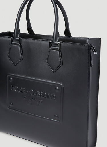 Dolce & Gabbana Logo Embossed Tote Bag Black dol0151004