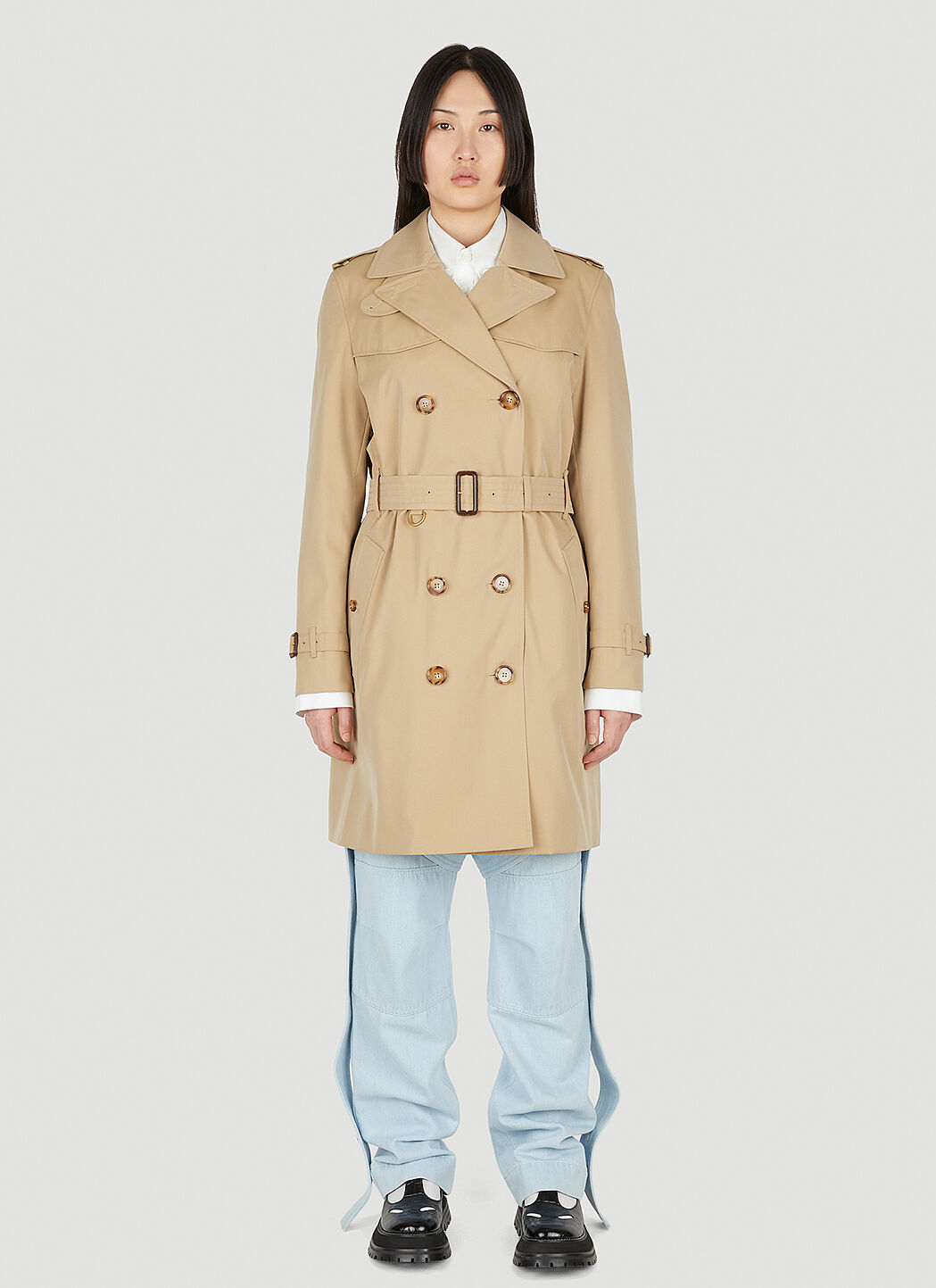 Beige burberry coat store