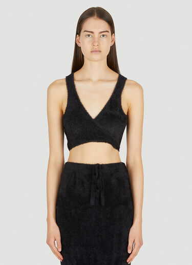 Ester Manas Fluffy Crop Top Black est0250005