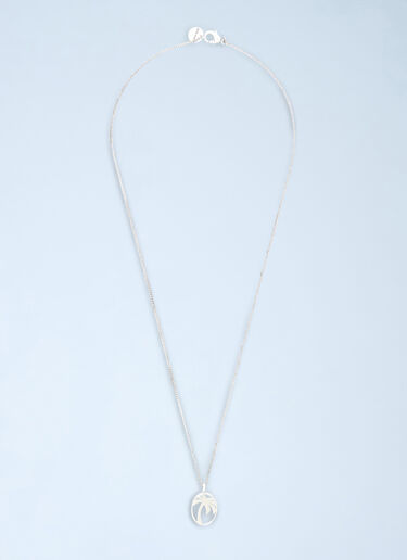 Oval Palm Necklace Palm Angels Oval Palm Necklace Grey pma0160018