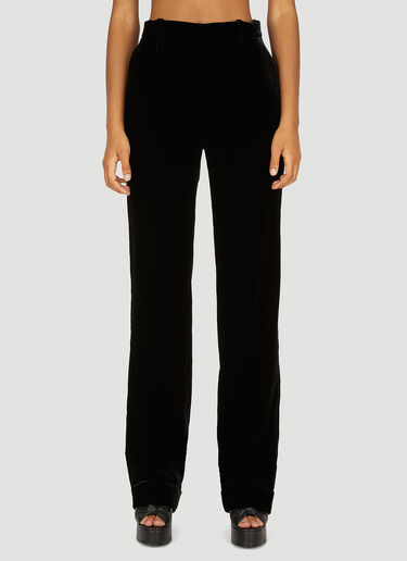 Saint Laurent Velvet Tailored Pants Black sla0249041
