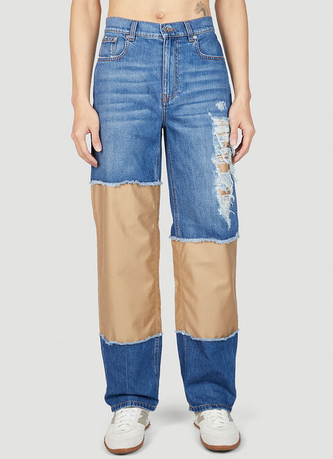 DRx x STEFAN MEIER x LN-CC Distressed Patches Jeans Green drs0350009