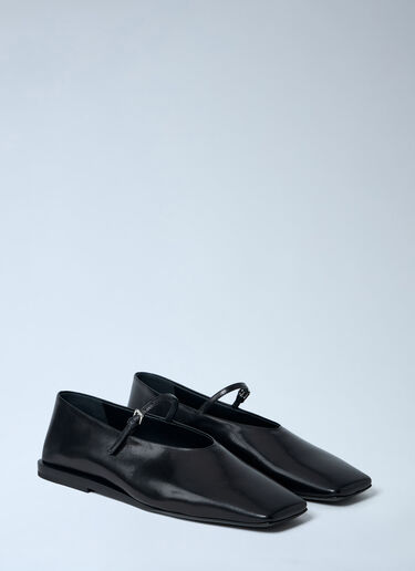 Jil Sander Leather Flat Shoes Black jil0264012