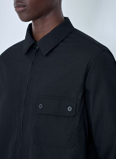 Yohji Yamamoto Chain Stitch Broad Zip Open Blouse Black yoy0164001