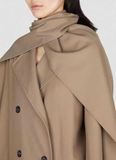 TOTEME Double Breasted Scarf Trench Coat Brown tot0252005