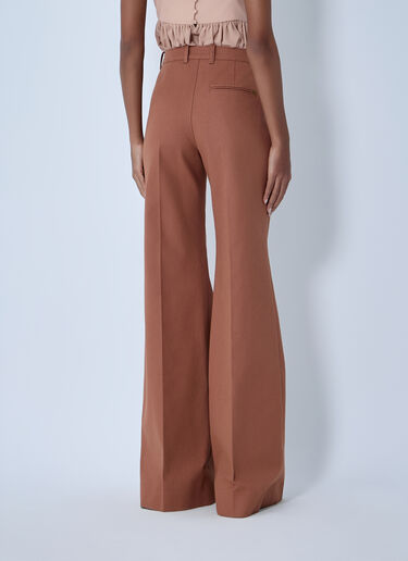 Flared Cotton Canvas Pants Chloé Flared Cotton Canvas Pants Brown chl0263029