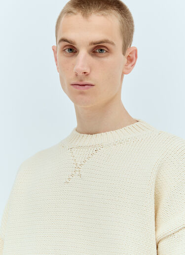 Jil Sander Heavy-Knit Crewneck Sweater Beige jil0156003