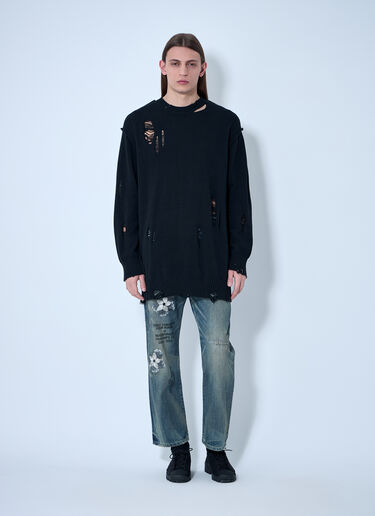 Yohji Yamamoto 仿旧针织毛衣  黑色 yoy0160007