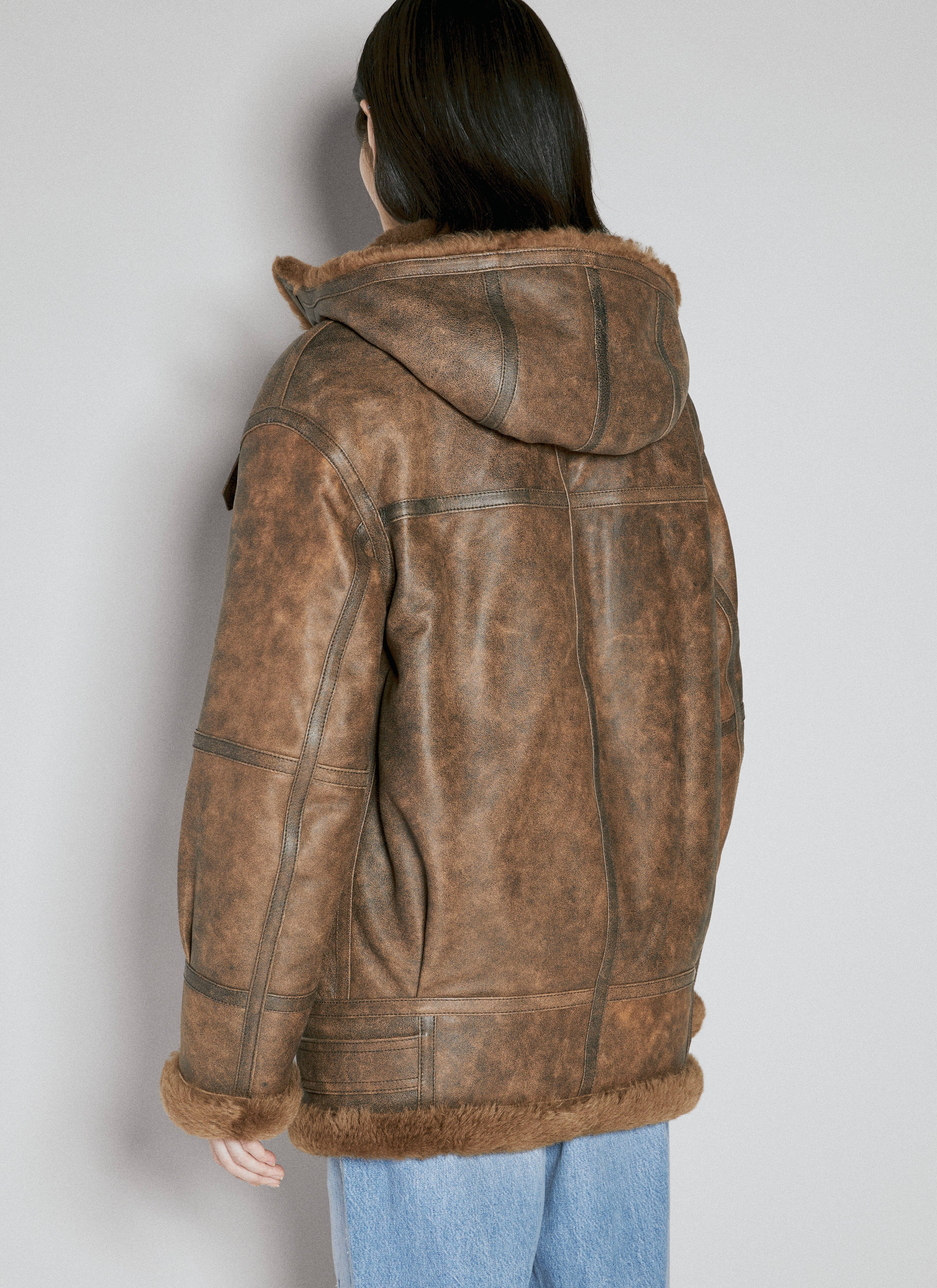 Hooded aviator jacket top