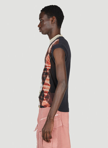 Y/Project x Jean Paul Gaultier Trompe L'Oeil Argyle Sweater Top Orange ypg0152010