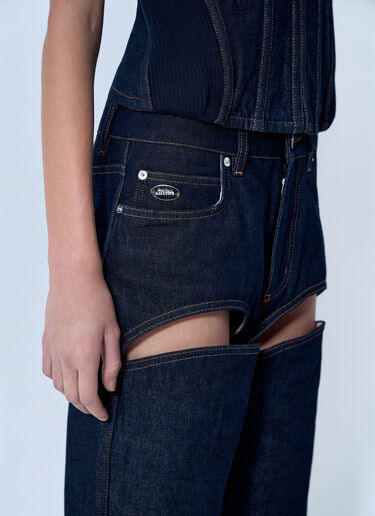 Jean Paul Gaultier Cut Out Wide Leg Jeans Blue jpg0264006