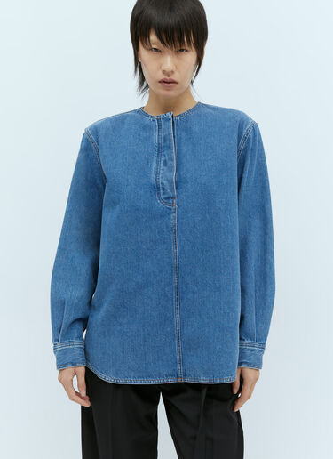 TOTEME Collarless Denim Shirt Blue tot0256002