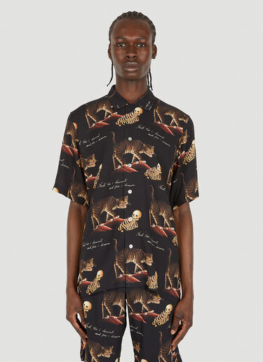 Abstract Motif Short Sleeve Shirt Endless Joy Abstract Motif Short Sleeve Shirt Black enj0148005