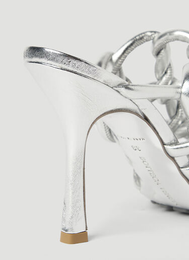 Bottega Veneta Stretch High Heel Mules Silver bov0250053