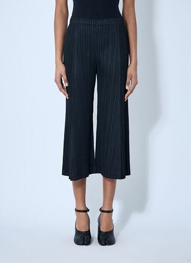 Pleats Please Issey Miyake Crop Thicker Pleated Pants Black plp0260005