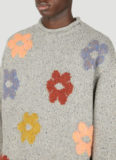 Acne Studios Floral Jacquard Sweater Grey acn0154001