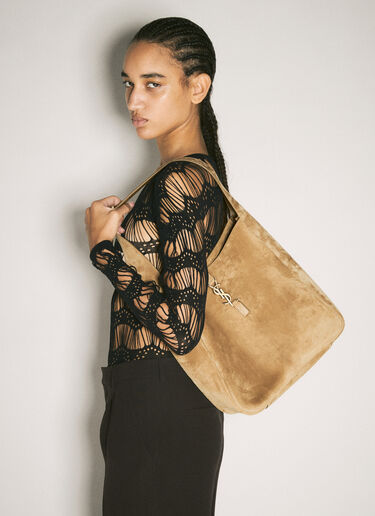 Saint Laurent Le 5 à 7 Large Suede Shoulder Bag Camel sla0258021