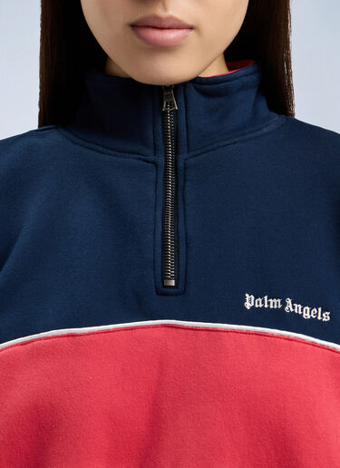 Palm Angels Classic Logo Half-Zip Sweatshirt Blue pma0264243
