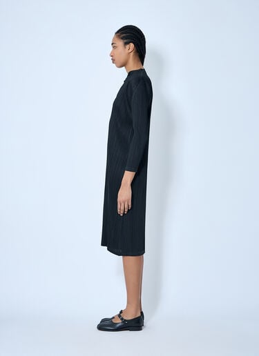 Pleats Please Issey Miyake Pleated Midi Dress Black plp0260001