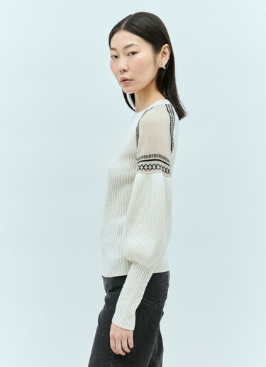 Max Mara Feminine Wool And Cashmere Sweater Cream max0255013