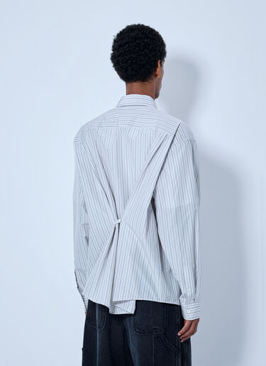 LN-CC® - Marni: Striped Cotton Poplin Shirt - Grey Marni Striped Cotton Poplin Shirt Grey mni0166003