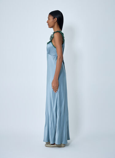 Silk Satin And Lace Maxi Dress Chloé Silk Satin And Lace Maxi Dress Blue chl0262004