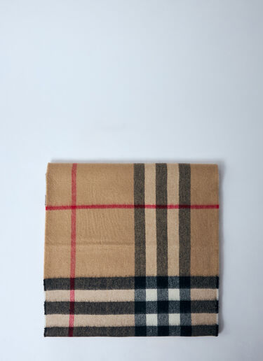 Burberry Giant Check Cashmere Scarf Beige bur0359001