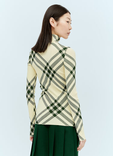 Burberry 罗纹格纹毛衣 黄色 bur0255043