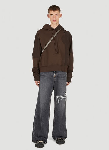 MM6 Maison Margiela Contrast Panel Hooded Sweatshirt Brown mmm0149007