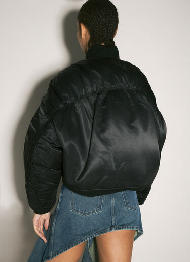 Mugler Satin Bomber Jacket Black mug0258002