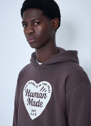 HUMAN MADE 徽标图案连帽运动衫 棕色 hmd0161003