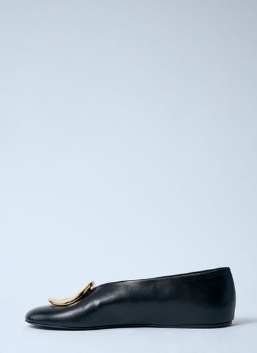 Jil Sander レザーバレエパンプス  ブラック jil0259021
