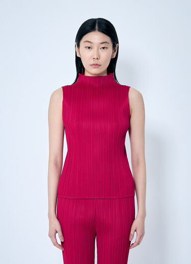 Pleats Please Issey Miyake High-Neck Top Red plp0259020