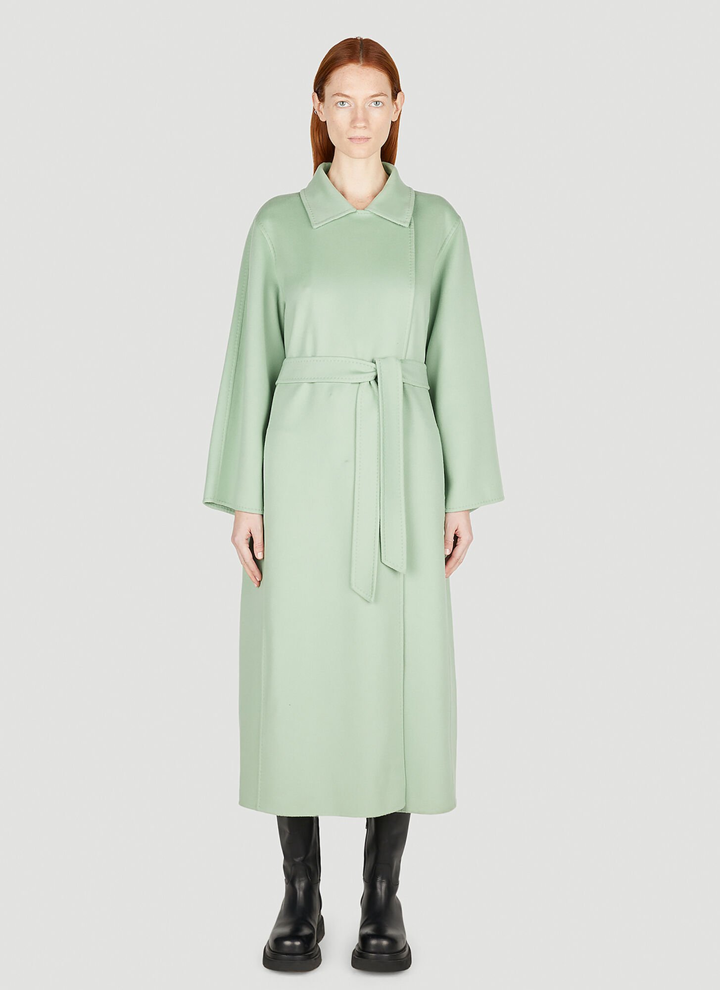 Shop Max Mara Hans Coat In Green