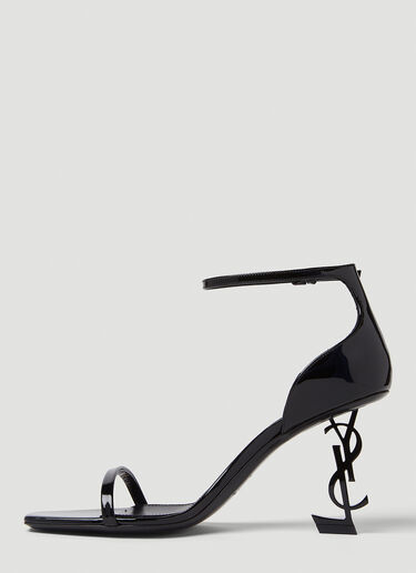 Saint Laurent Opyum 徽标高跟凉鞋 黑色 sla0250073