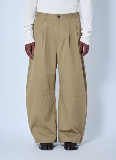 LN-CC® - Comme des Garçons Homme: Wide-Leg Pleated Trousers - Beige Comme des Garçons Homme Wide-Leg Pleated Trousers Beige cdh0164008