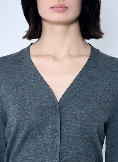 Prada Fine Wool Cardigan Grey pra0260010