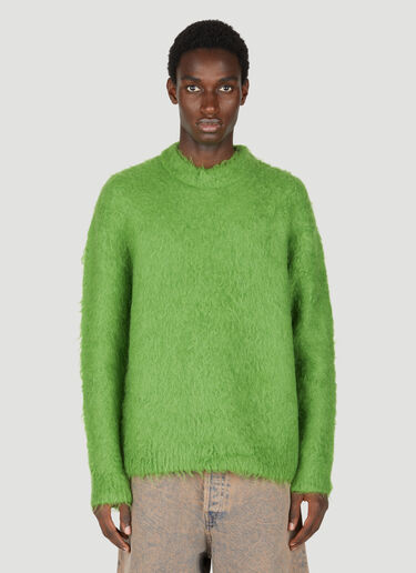 Acne Studios Fuzzy Knit Sweater Green acn0154023