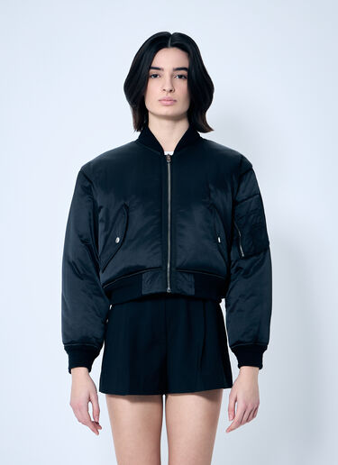 Alexander Wang Logo Embroidered Bomber Jacket Black awg0259010