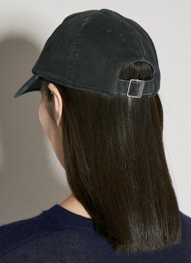 Saint Laurent Cassandre Denim Baseball Cap Black sla0255074