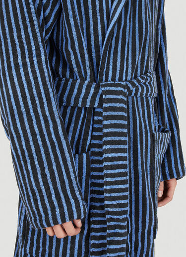 Tekla Striped Hooded Bathrobe Blue tek0351011
