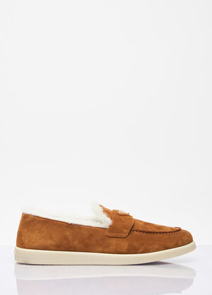 Gucci Suede And Shearling Loafers Black guc0259039