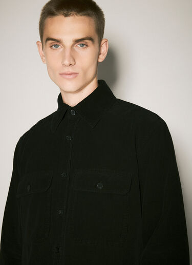 Saint Laurent Corduroy Overshirt Black sla0158008